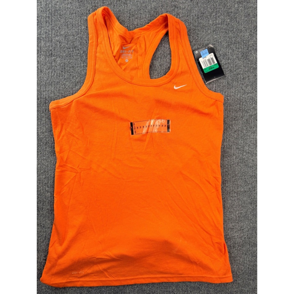 Nike Womens XL Orange Dri-FIT Ribbed Racerback Training Tank Top NWT 384018-812
